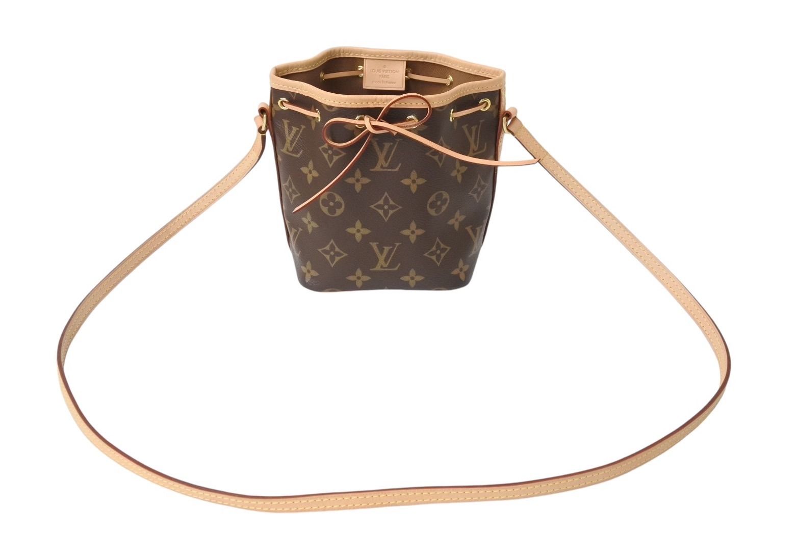 極美品 LOUIS VUITTON ルイヴィトン ナノ ノエ ショルダーバッグ M41346 斜め掛けバッグ モノグラム PVC レザー ブラウン  中古 4c069441 - メルカリ