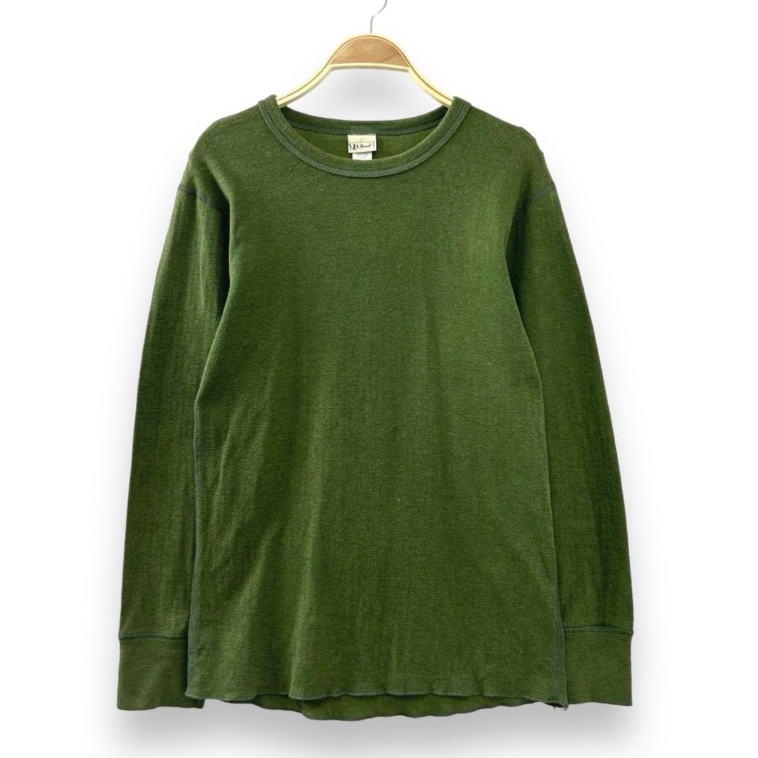 カナダ製 L.L.Bean エルエルビーン コットン ウール 無地 長袖 T