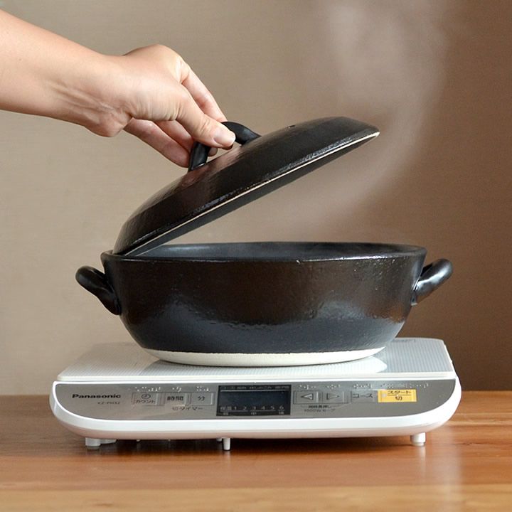 ih 土鍋 ８号 土鍋 ih対応 土鍋 IH 土鍋 IH ８号 萬古焼 土鍋 8号 土鍋 ih ご飯 炊飯 土鍋 日本製 3合 3合炊き 土鍋 土鍋 日本製 安全 土鍋 おしゃれ 土鍋 蒸し セラミックコート クッチーナ 送料無料 土鍋