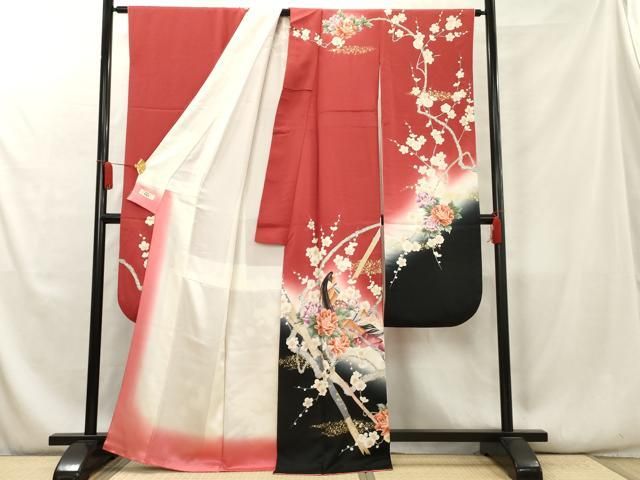 平和屋着物□豪華振袖 女人枝花文 暈し染め 金彩 やまと誂