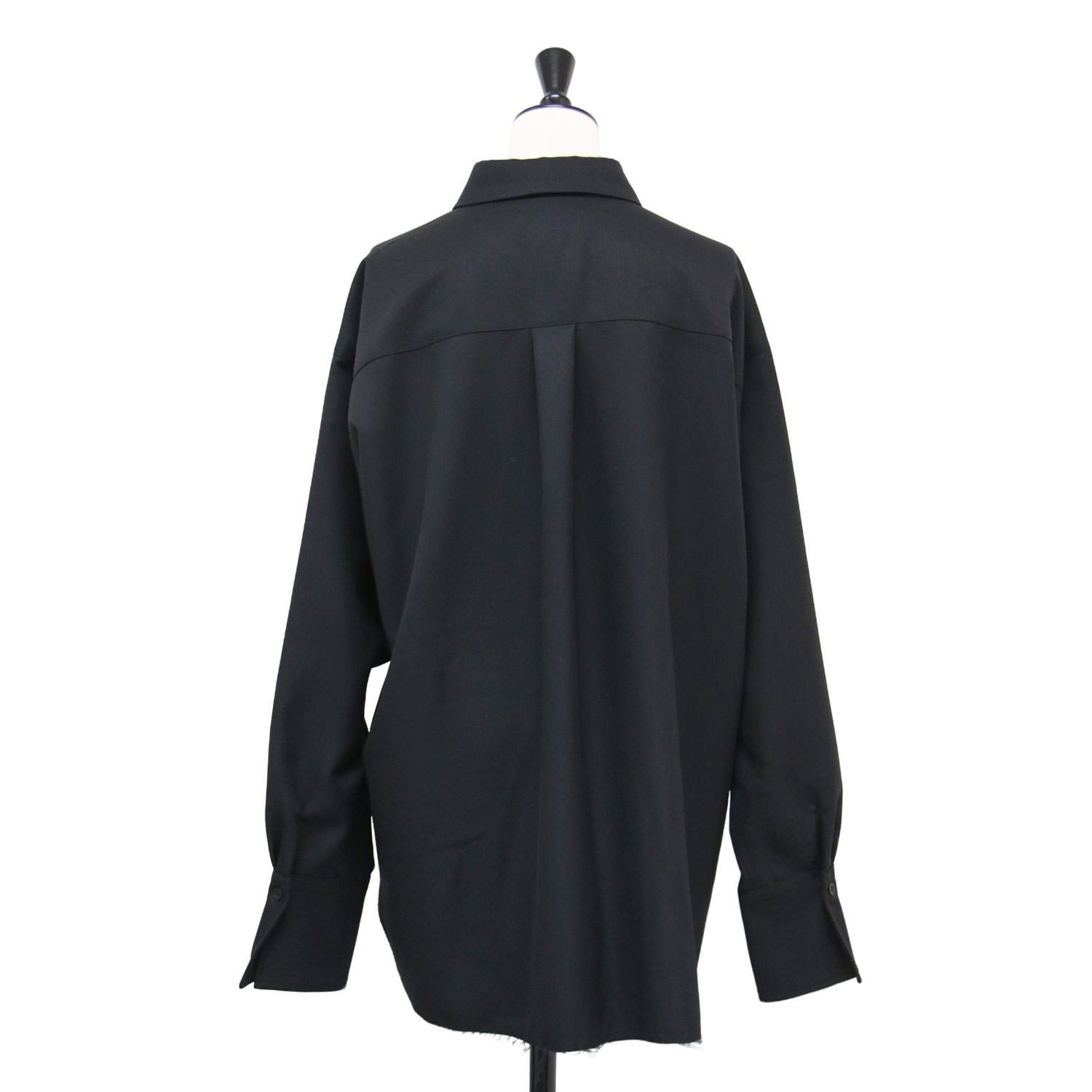 aere アエレ シャツ ブラック 黒 サイズ オーバー パウダーツイル over powder twill shirt 長袖 レギュラー カットオフ トップス ブラウス レディース