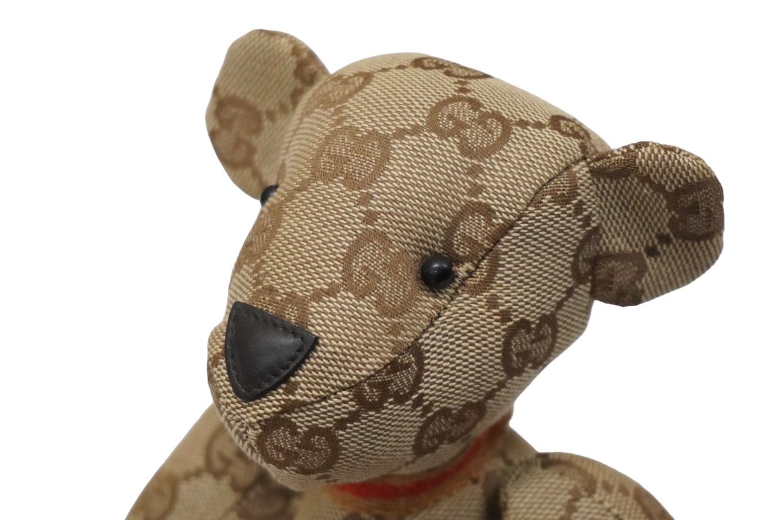 GUCCI グッチ GGキャンバス ぬいぐるみ 人形 テディーベア クマ