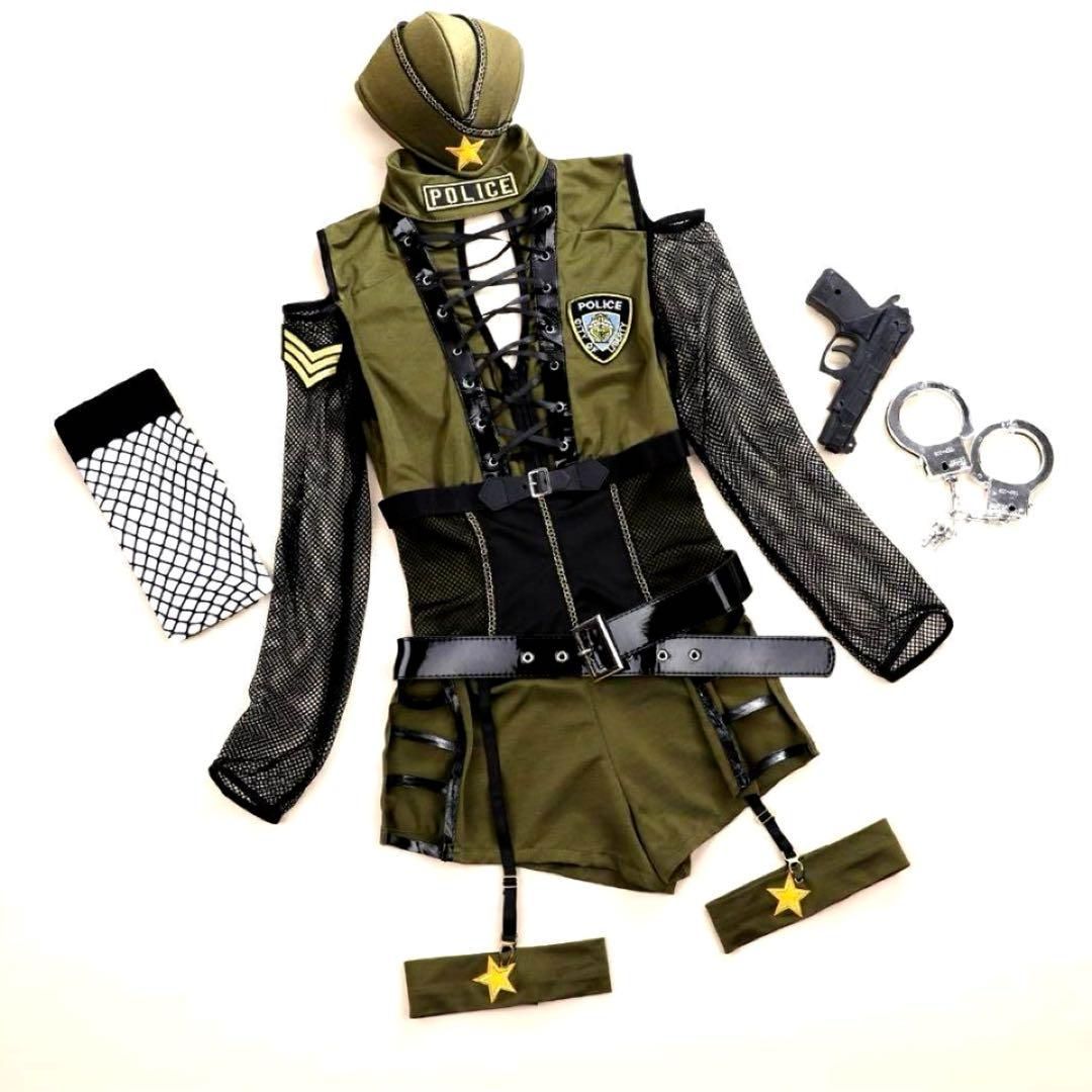 セクシー美人教官警察制服ボディスーツ