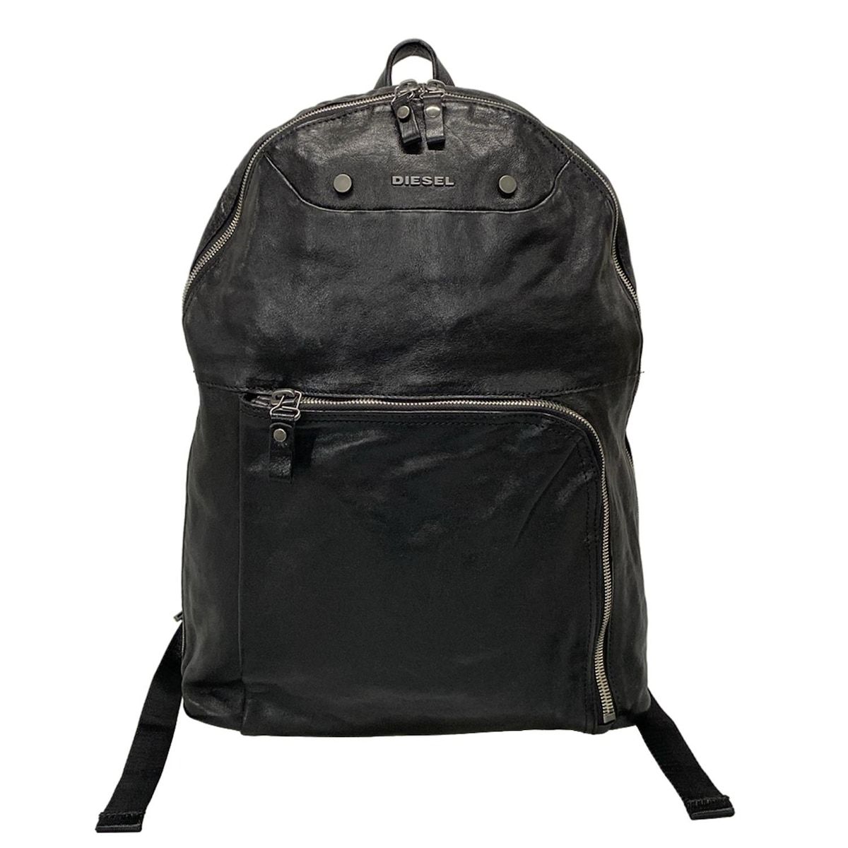 ディーゼル 本革 リュック 黒 DIESEL(ディーゼル) リュックサック - 黒
