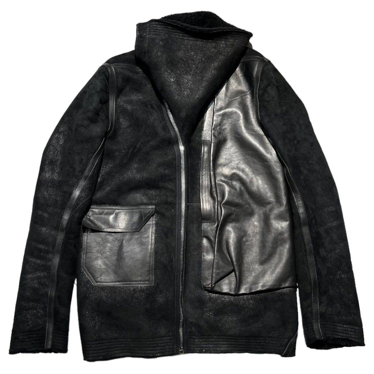 Rick Owens(リックオウエンス) 16AW MASTODON ムートン レザー ジャケット RU16F6782-LSHF 48(L程度)  ブラック ボア - メルカリ