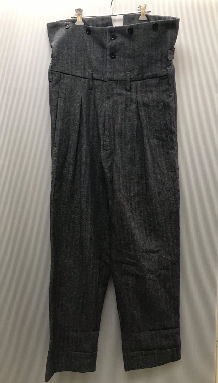Yohji Yamamoto ハイウエスト ヘリンボーンワイドパンツ Yohji Yamamoto ハイウエスト ヘリンボーンワイドパンツ - メルカリ