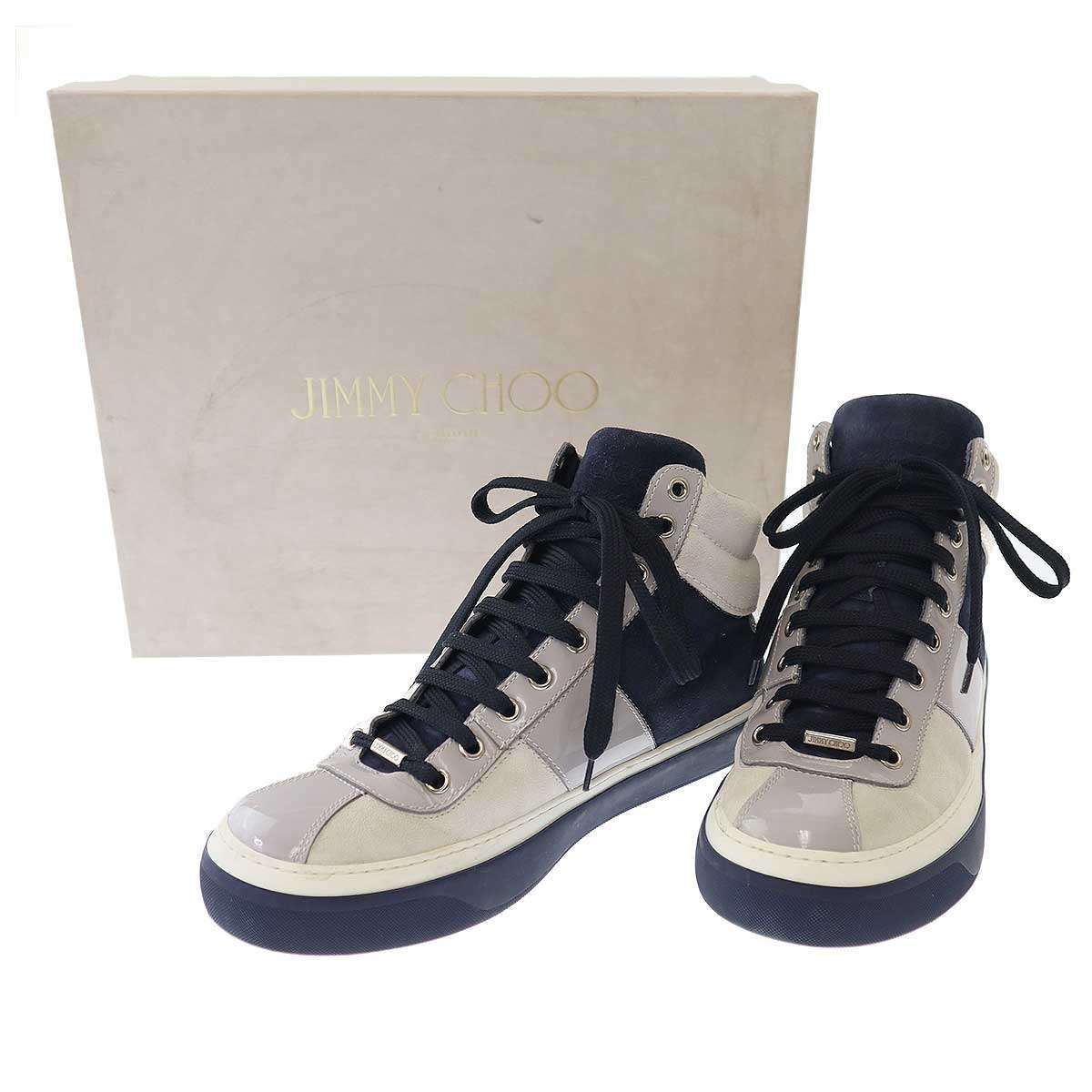 JIMMY CHOO ジミー チュウ BELGRAVI スエードパテントコンビスニーカー 