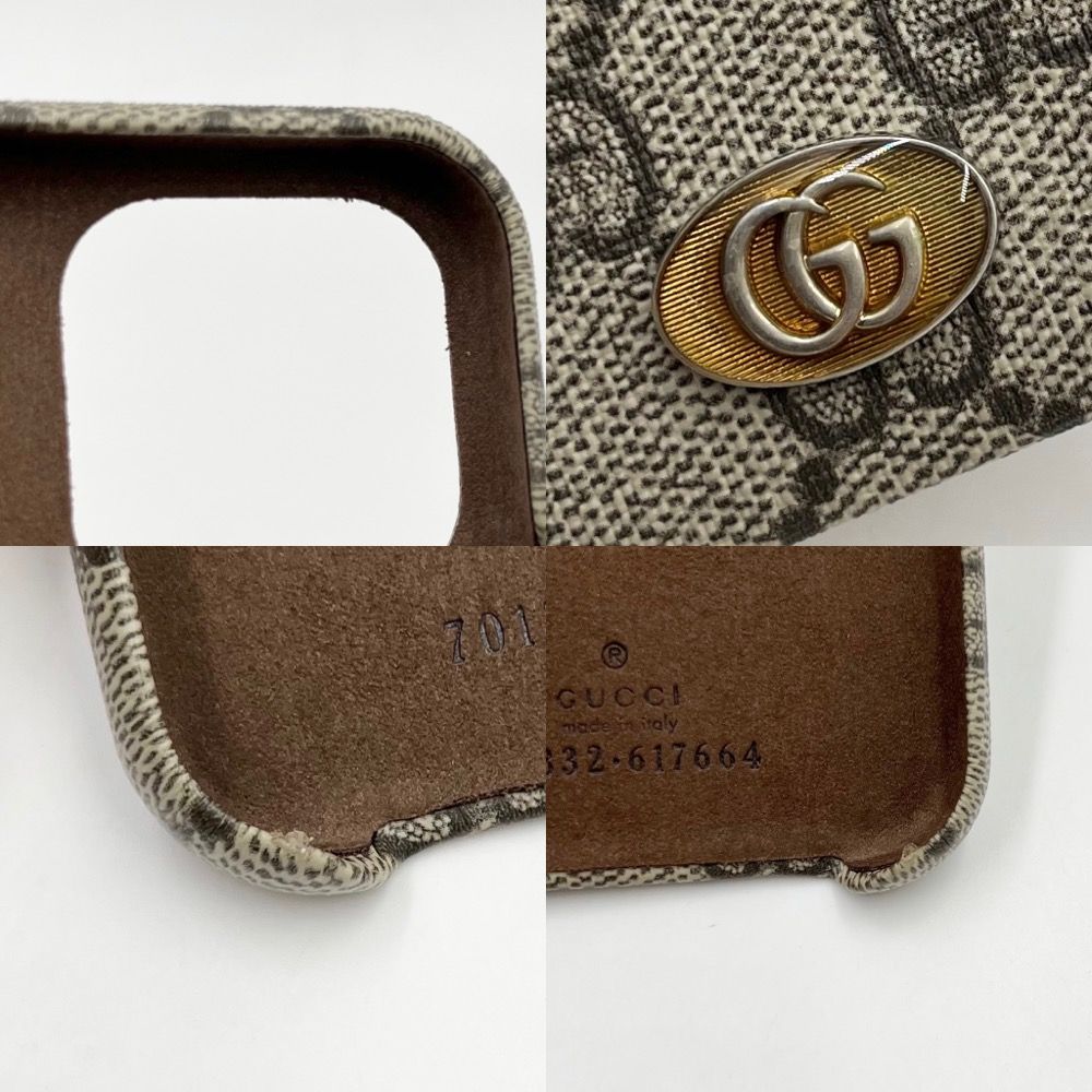 GUCCI - GUCCI グッチ iPhoneケース オフィディア iPhone13PRO用 スマホケース アイフォンケース メンズ レディース 男女兼用 小物 701332 GGスプリームキャンバス    ベージュ エボニー ユニセックス 定番 美品【中古品】 グッチ iPhoneケース ユニセックス オフィディア iPhone13PRO用