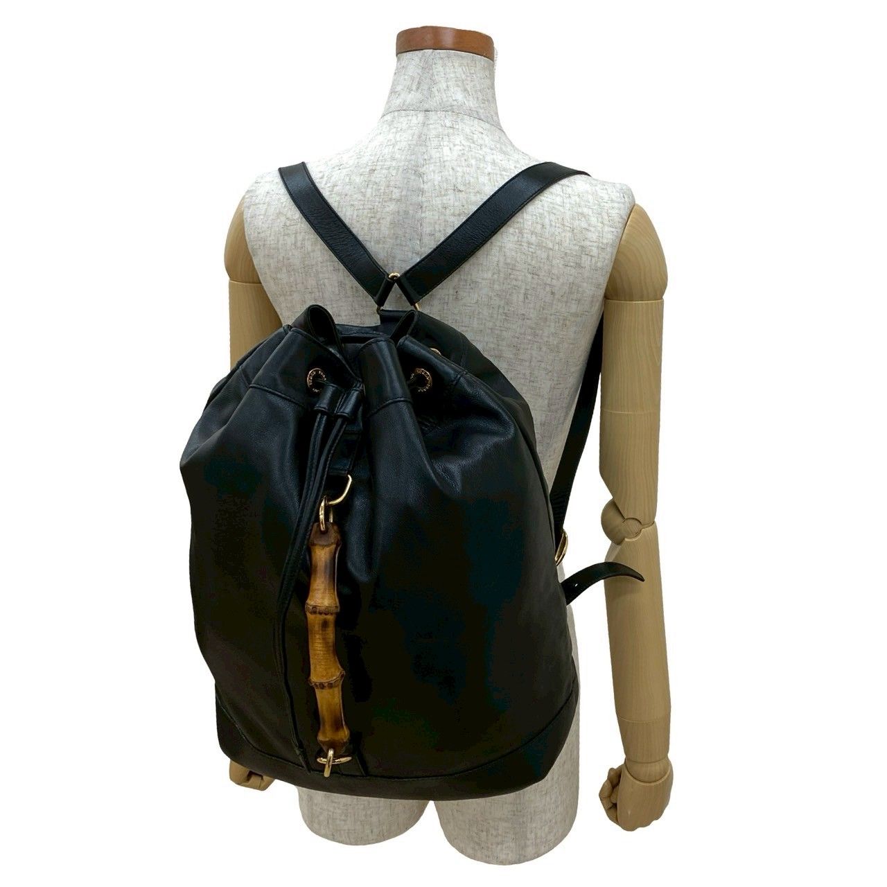 極 美品 GUCCI グッチ オールドグッチ ヴィンテージ バンブー レザー 