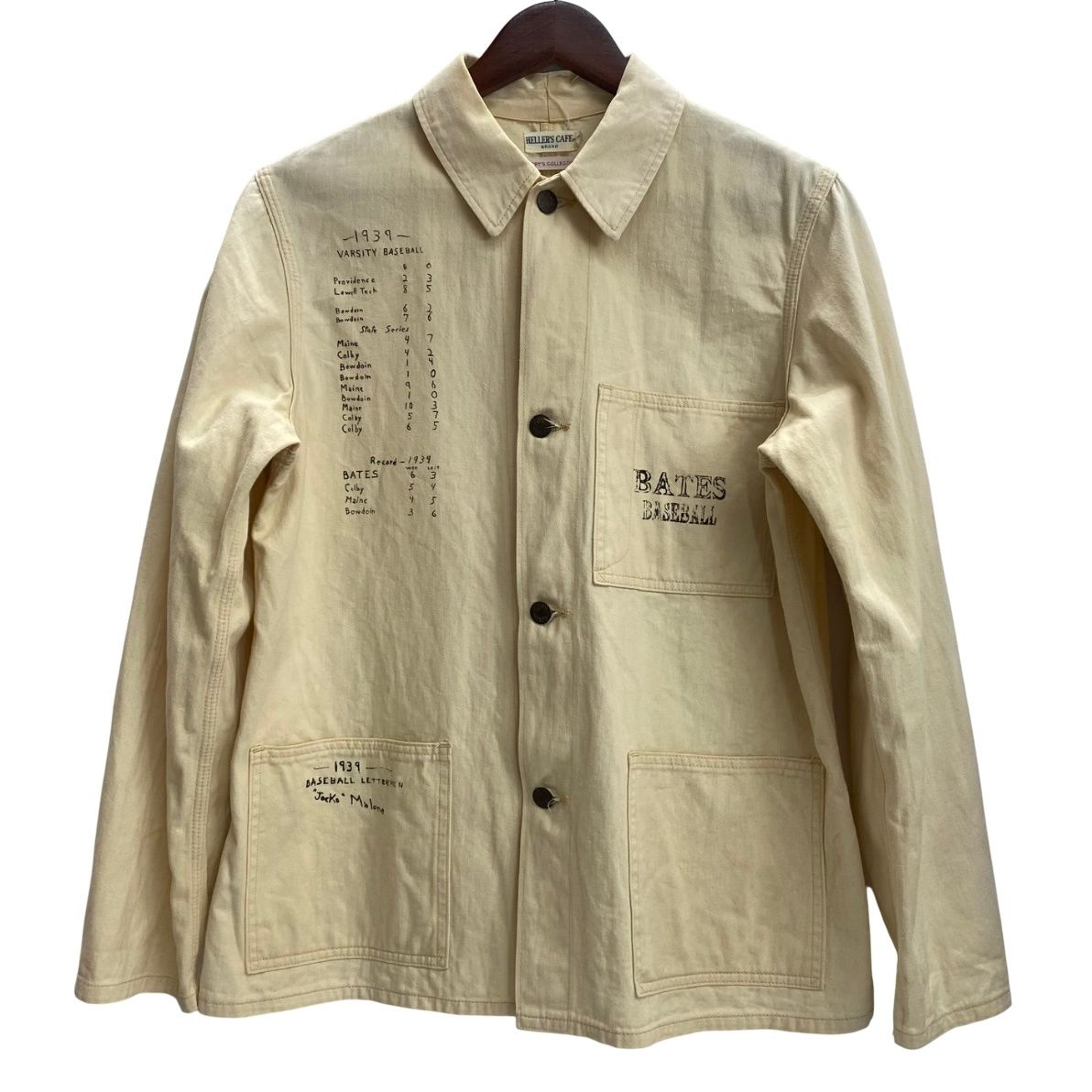 ウエアハウス WAREHOUSE HELLER S CAFE ワークシャツ LARRY S COLLECTION ジャケット ホワイト 36サイズ 201MT-3889 VB