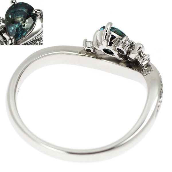 希少 Pt900 アレキサンドライト ダイヤモンド リング 0.36ct D0.23ct
