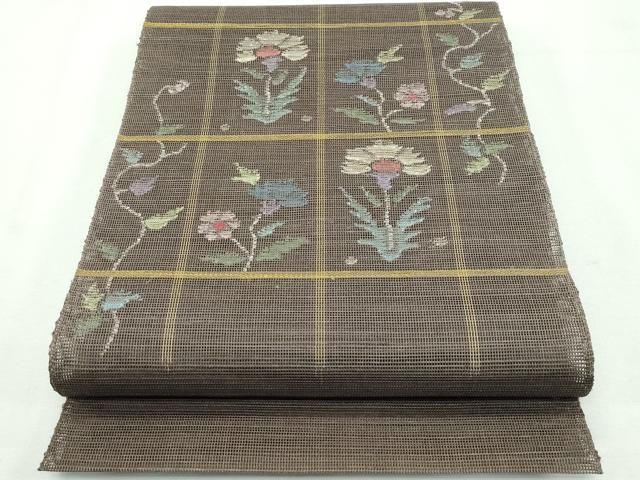 平和屋本店□極上 夏物 古代原始布 科布 八寸名古屋帯 逸品