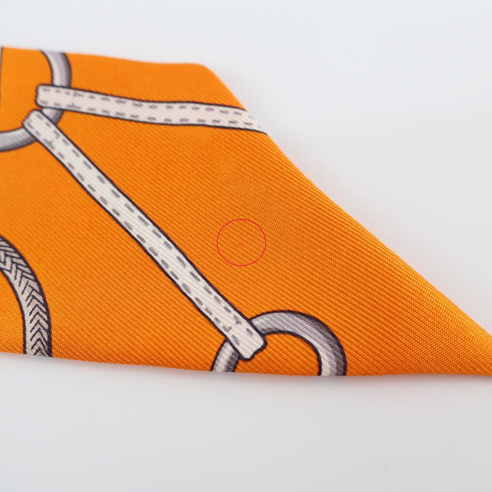 天白】【HERMES】エルメス ツイリー Cliquetis クリケティス オレンジ