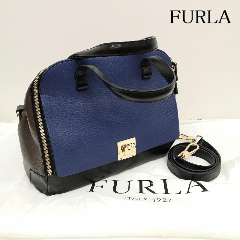 FURLA フルラ ハンドバッグ 2way ショルダーバッグ レザー バイカラー 