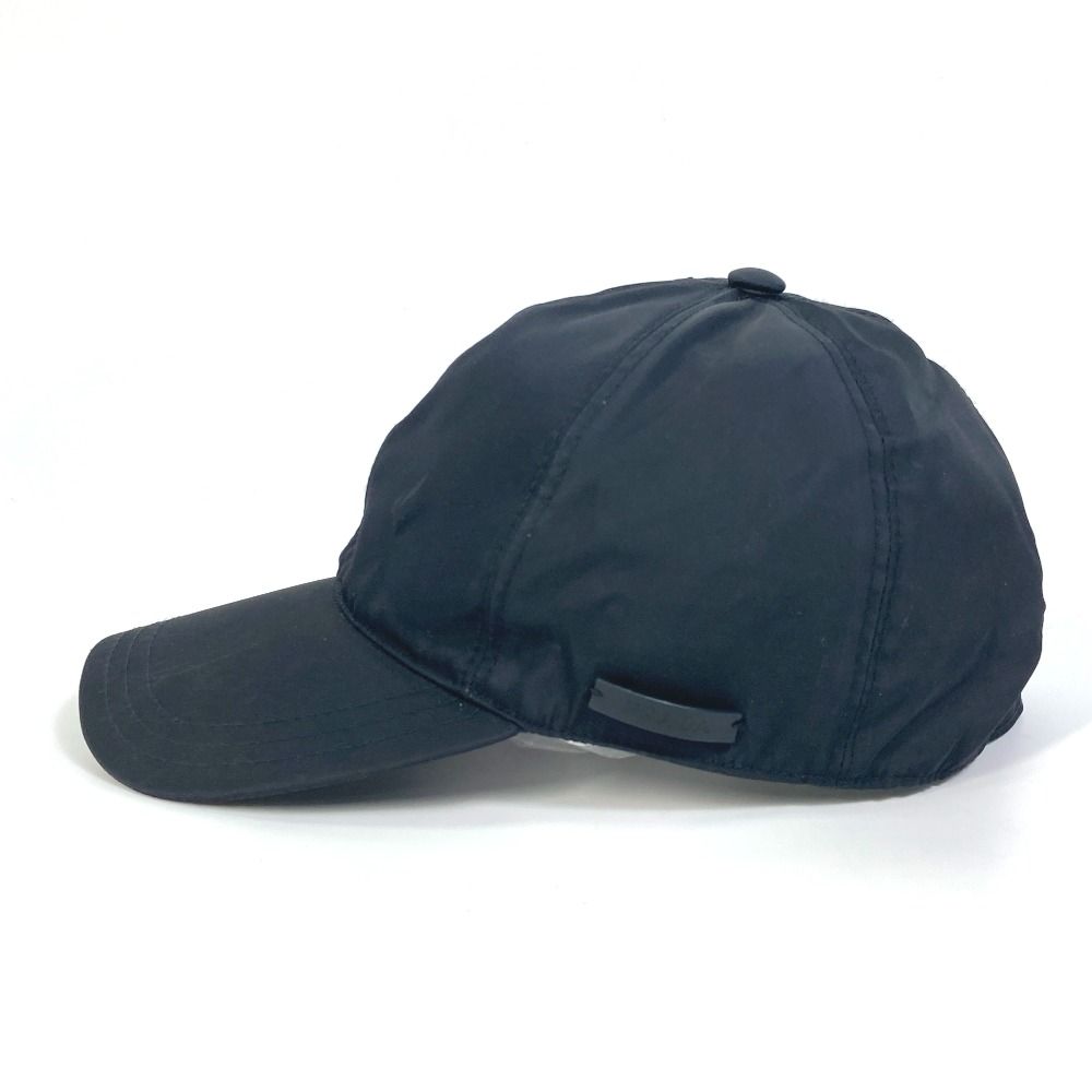 プラダ ナイロン 帽子 ロゴ レザータグ ベースボール キャップ ブラック