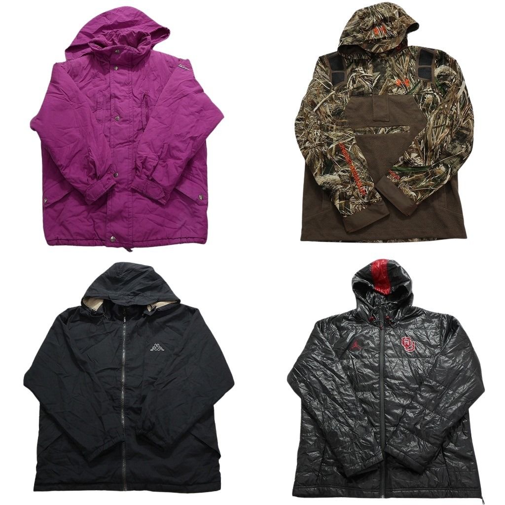 古着卸 まとめ売り スポーツブランドMIX ヘビー ジャケット 4枚セット (メンズ M ) ジョーダン KAPPA FILA リアルツリー MX1659