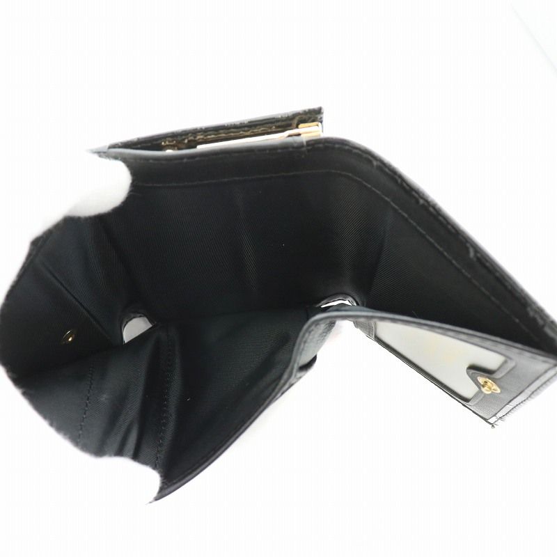 ヴィヴィアンウエストウッド がま口 財布 エナメル オーブ ブラック ヴィヴィアンウエストウッド エナメル がま口三つ折り財布