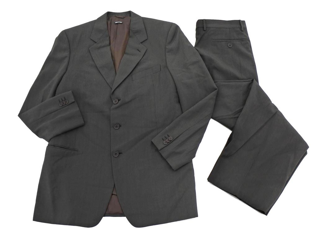 GIORGIO ARMANI ジョルジオアルマーニ セットアップ ジャケット パンツ スーツ size52|グレー ◎メンズ