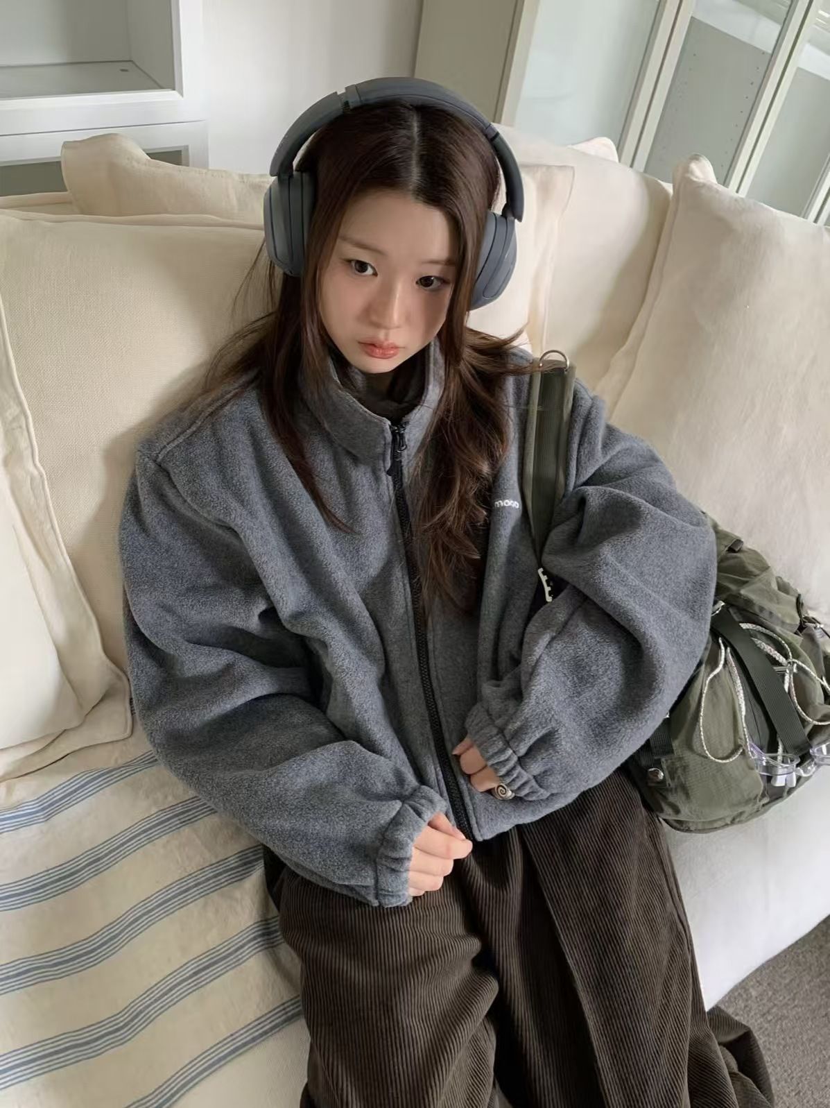 Smoothmood フード付きパーカー SMOOTHMOOD グレー フリースパーカー