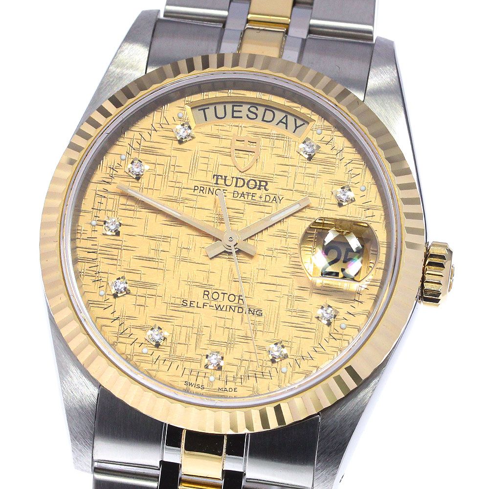 チュードル TUDOR 76213 プリンス デイトデイ 10Pダイヤモンド 自動