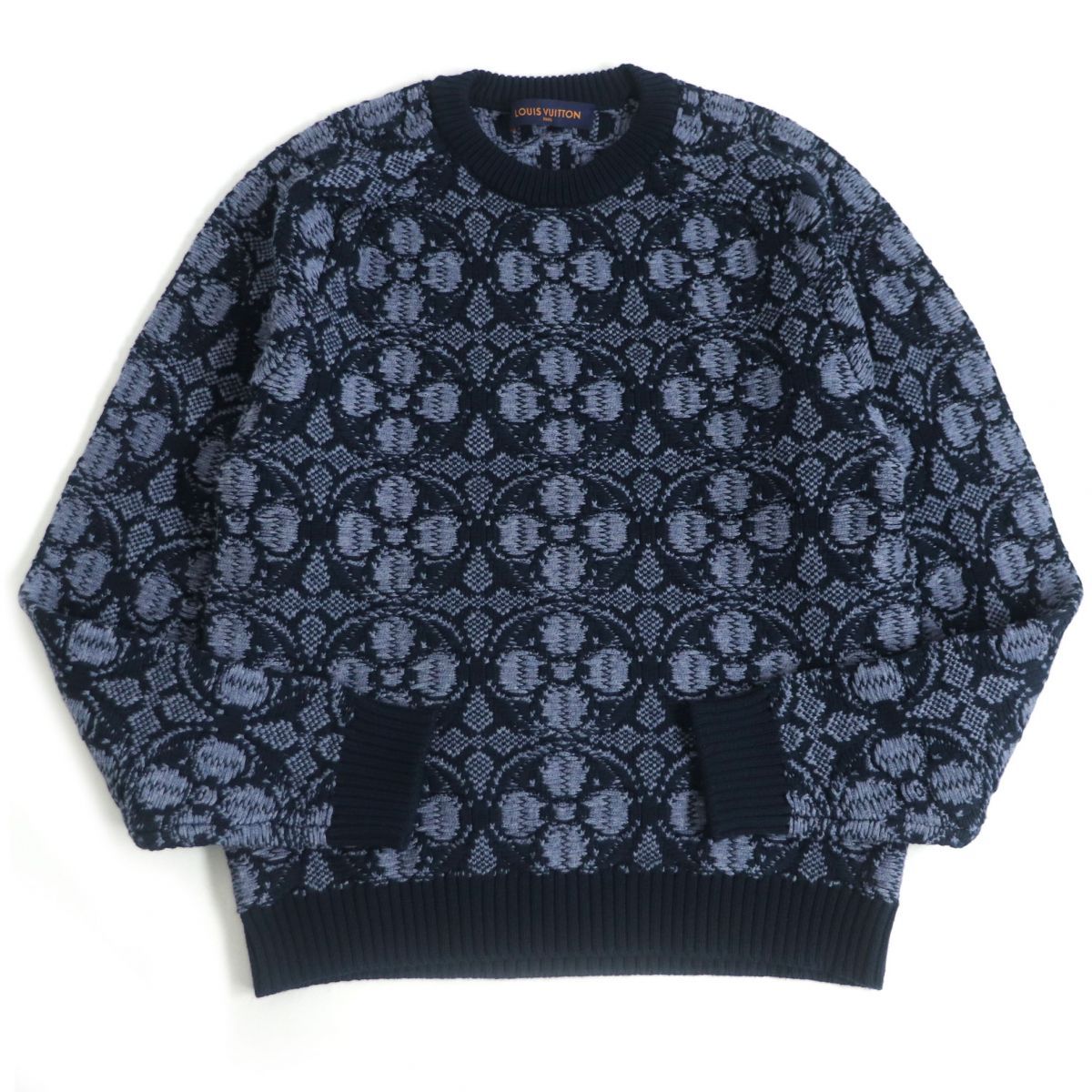 極美品□21AW ルイヴィトン 1A89YF モノグラムフラワー クルーネック 