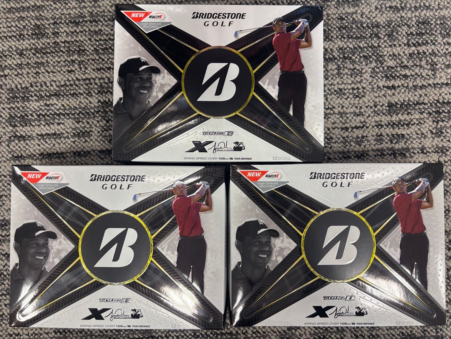 【新品未使用】【US直輸入品】ブリヂストン TOUR B X  ゴルフボール  タイガーウッズエディション 3ダースセット