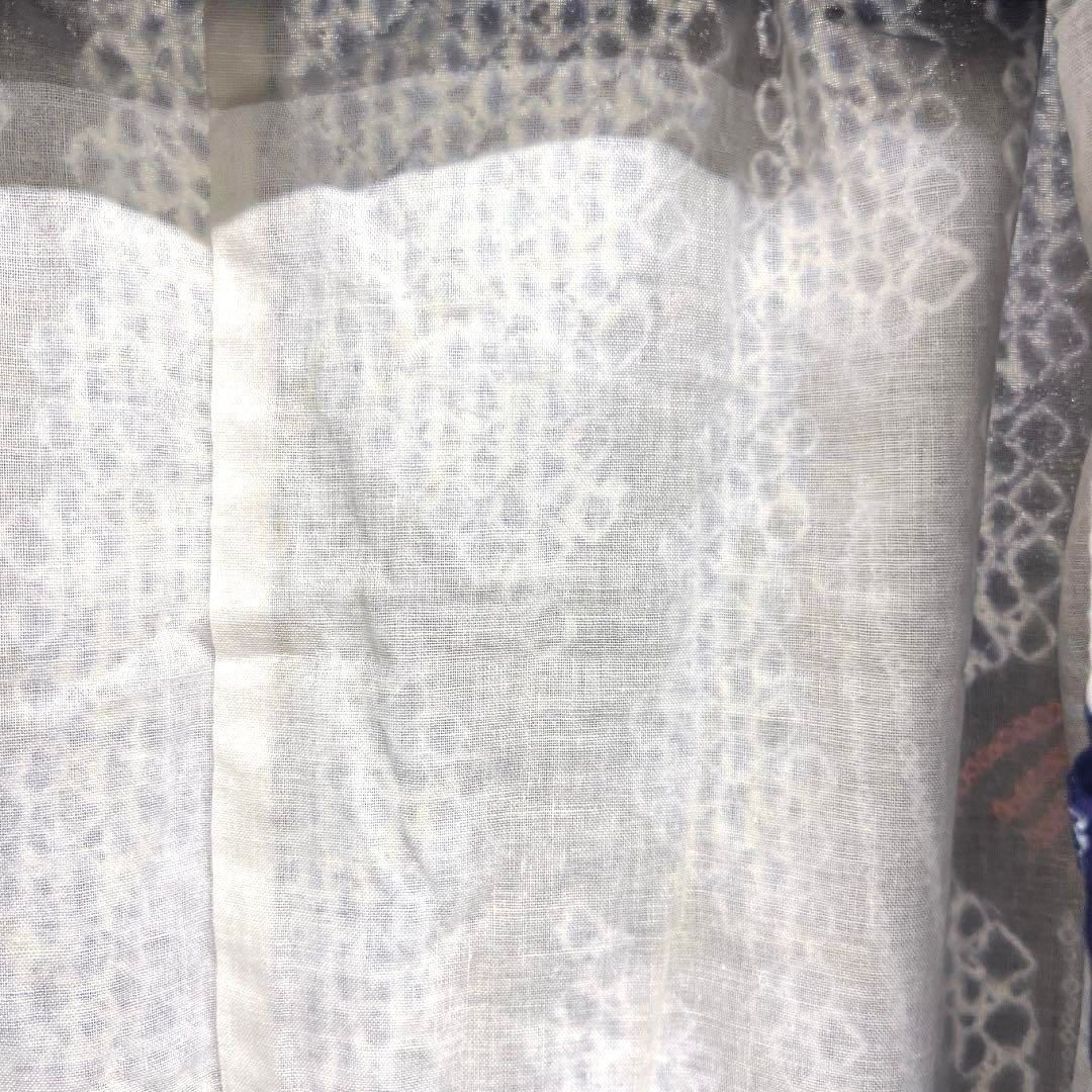 浴衣　有松鳴海絞り　桐の花　ネイビー　藍染　リーフ　着物　063a d 浴衣 有松鳴海絞り 桐の花 ネイビー 藍染 リーフ 着物 063a d