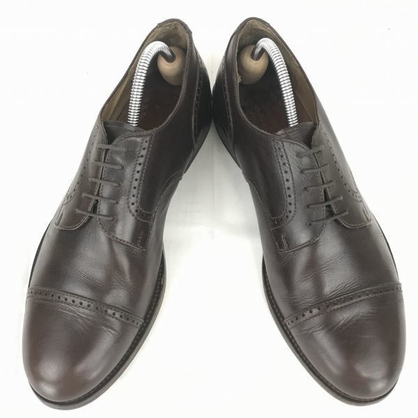 イタリア製 OSZWALD&PECK 本革|パンチドキャップトゥ 29.0|暗茶 ドレスシューズ|ビジネス◆B-132