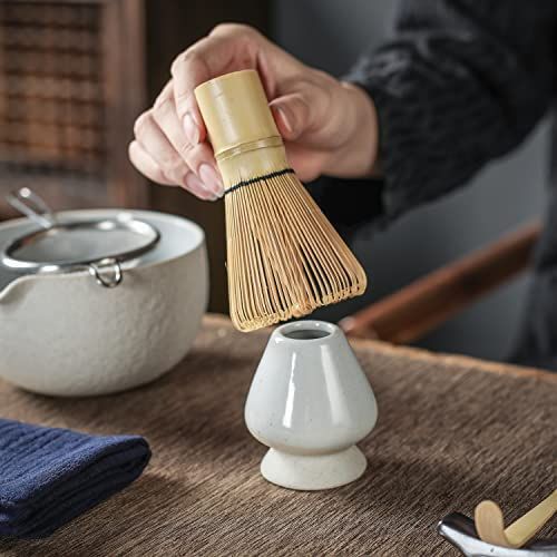 Cosiro 3 個抹茶セット 泡立て器ホルダー 抹茶泡立て器セット 茶道具 茶せん 悔しい 茶杓