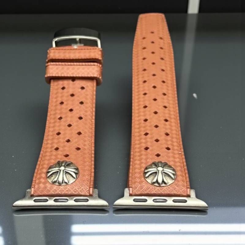 ベアブラウン　AppleWatch用フッ素ラバー　バンド　コンチョ　アップルウォッチ用　カスタム　ベルト　38 40 41 42 44 45 46 49 SE 　Ultra