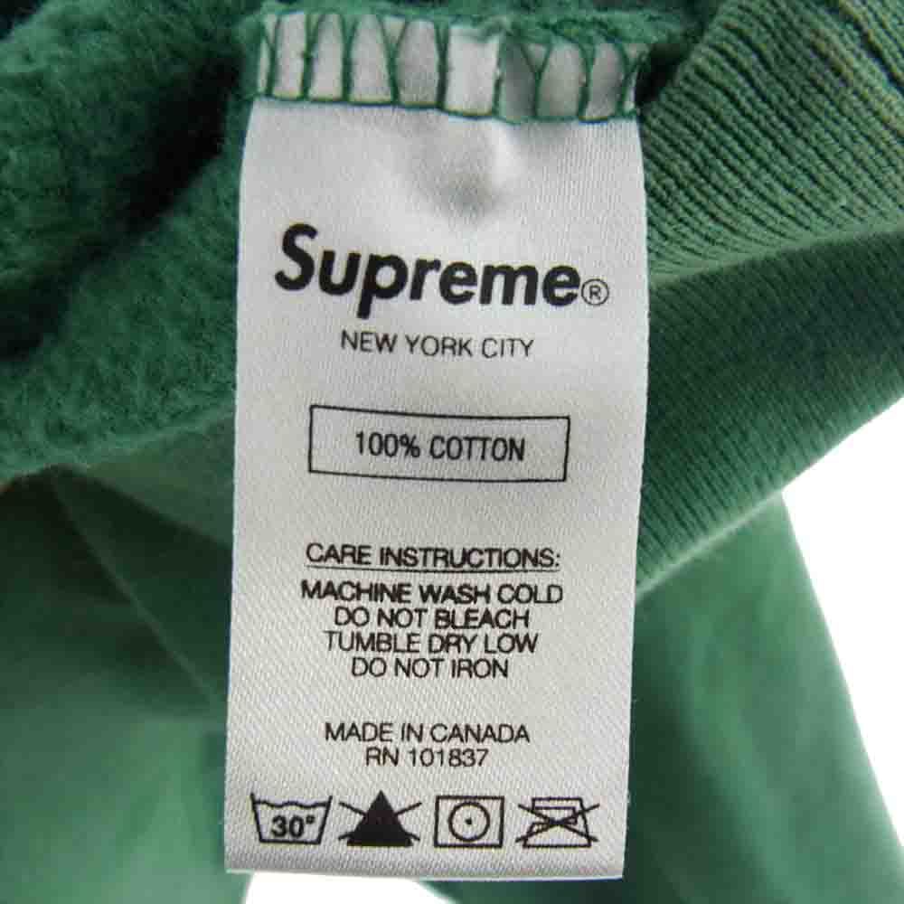 Supreme シュプリーム パーカー 18SS Corner Label Hooded Sweatshirt コーナーラベル フーデッド スウェット パーカー グリーン系【中古】