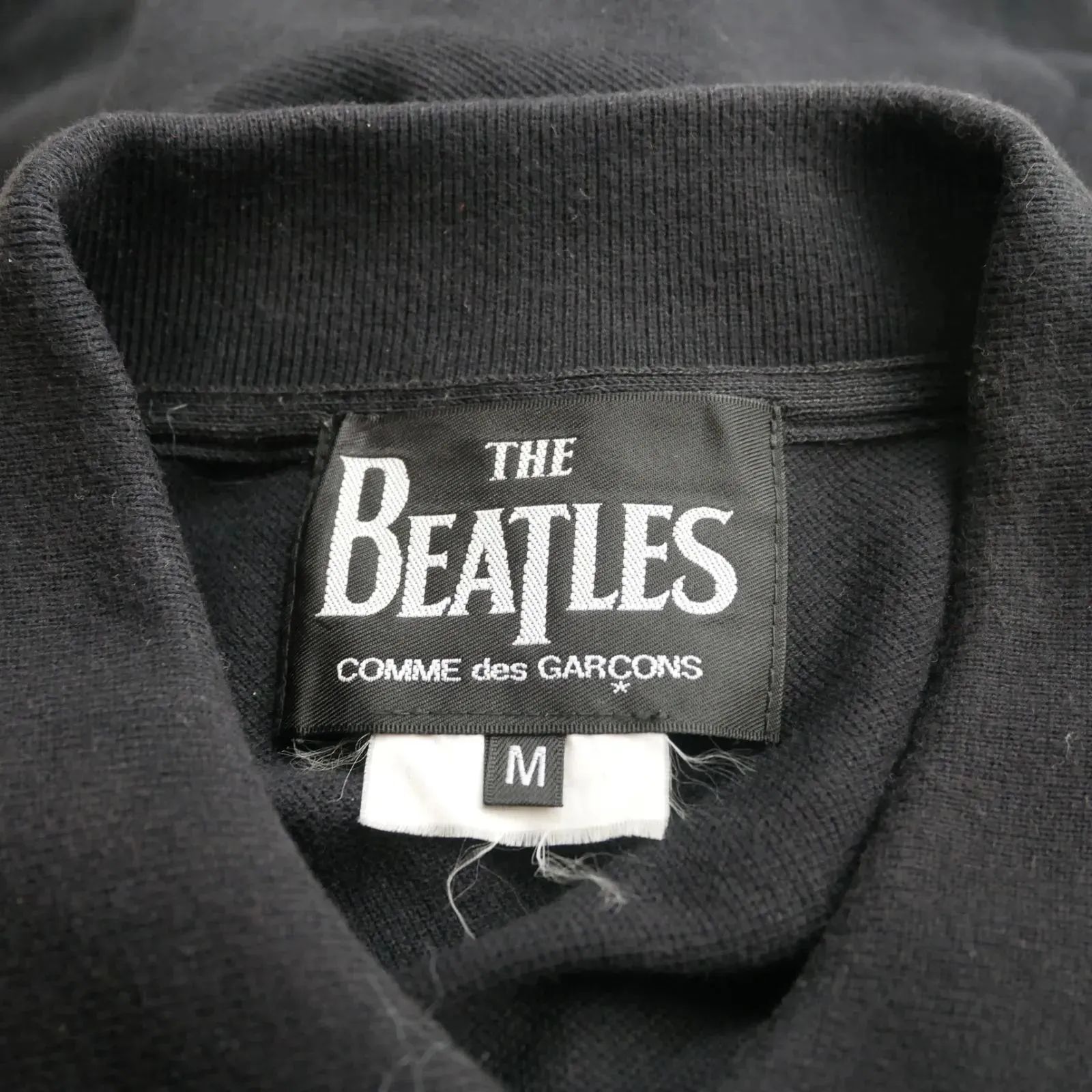 THE BEATLES COMME des GARCONS SS BLACKカラー ポロシャツ-M
