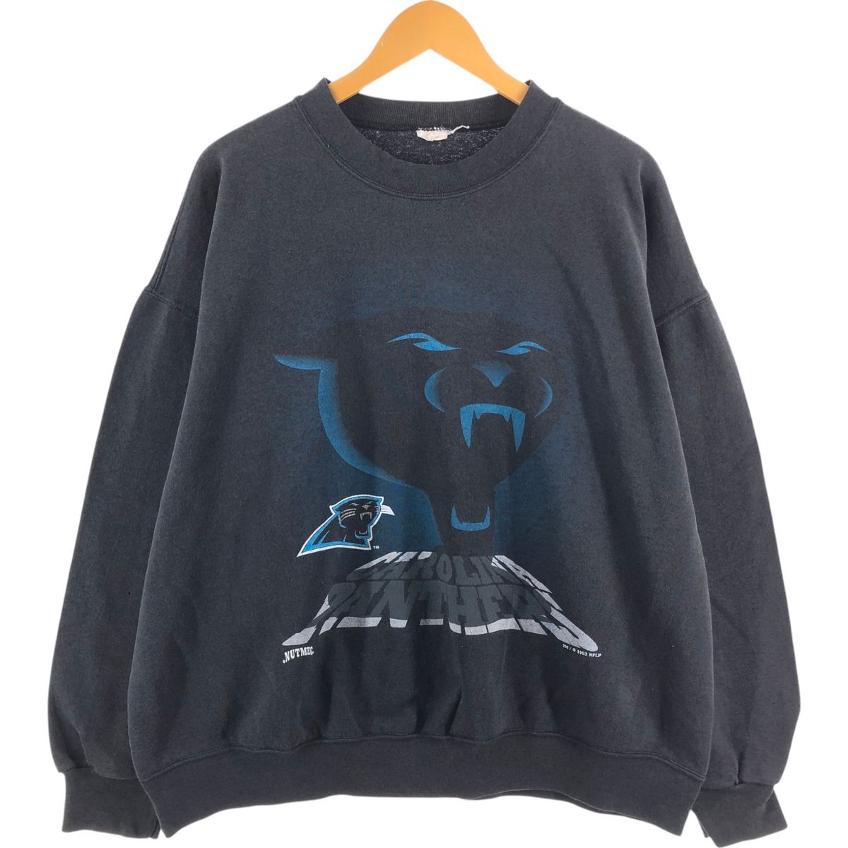 古着 90年代 NFL CAROLINA PANTHERS カロライナパンサーズ プリント スウェットシャツ トレーナー メンズXXL相当 ヴィンテージ/eaa510742