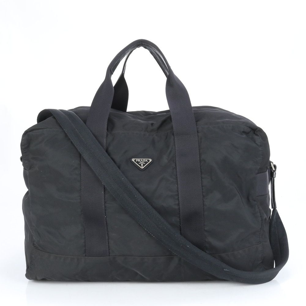 美品 プラダ テスート ナイロン 三角ロゴ レザー 2WAY ボストン バッグ