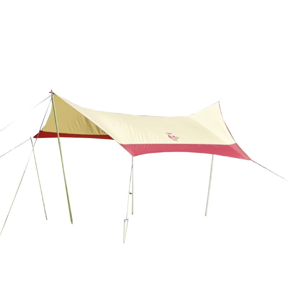 チャムス CHUMS ブービーヘキサタープ ベージュ|レッド W475×D420cm CH62-1827-B044-00 ベージュ|レッド 本体 W475×D420cm 収納袋 本体 W68×H16×D17cm