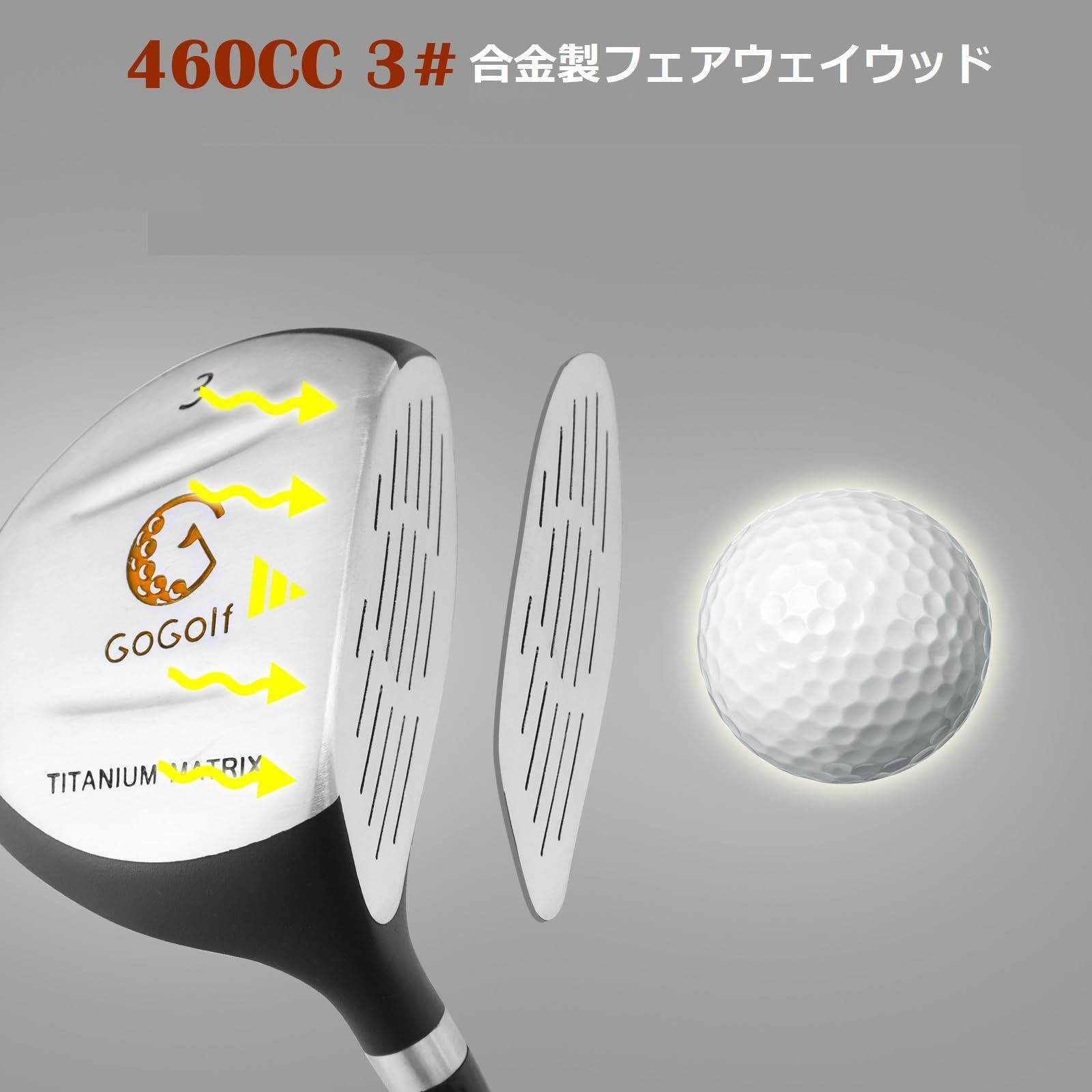右利き用ゴルフセット　クラブセット 新着商品】軽量設計 右利き用 カバー付き クラブ4本 ゴルフ