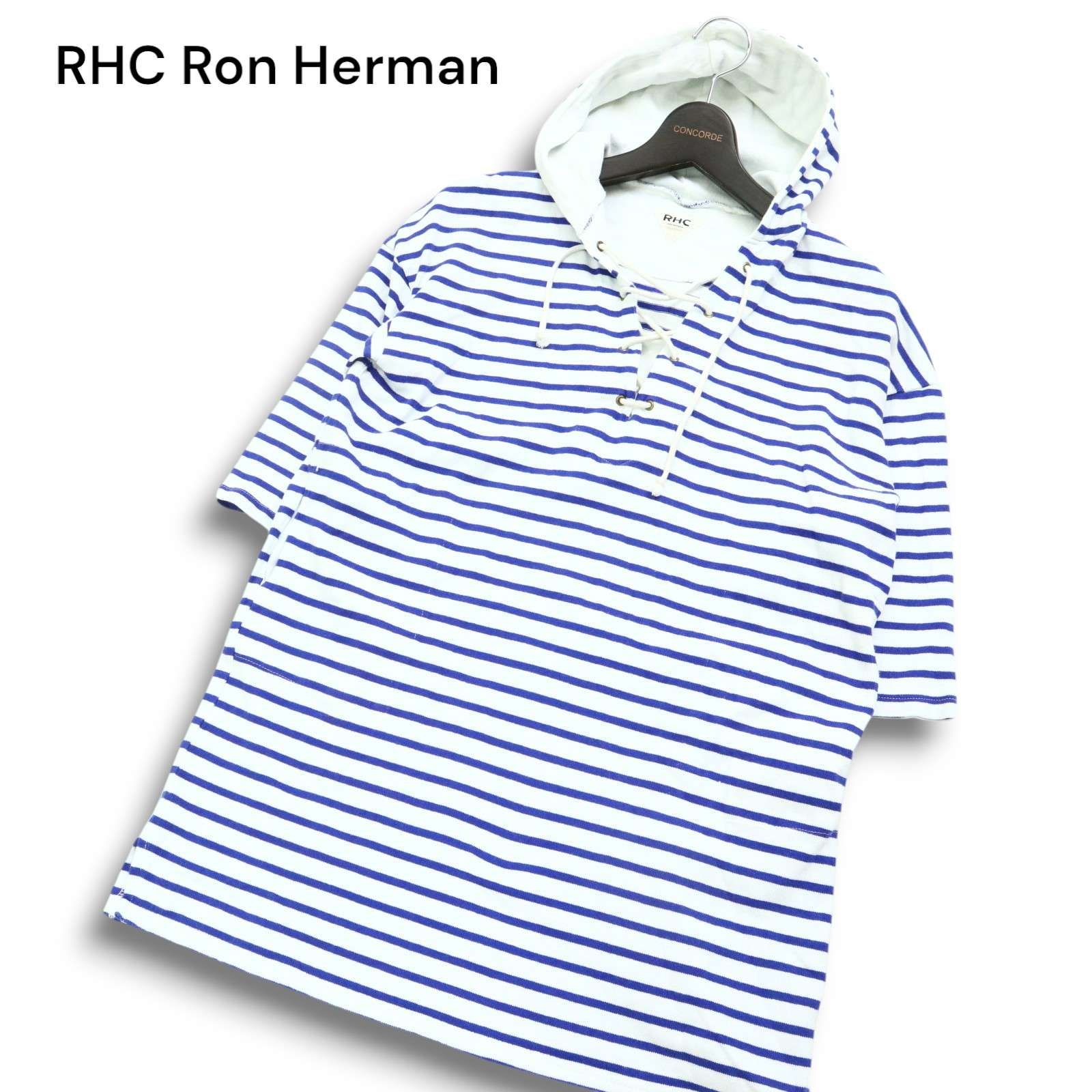 美品】RHC Ron Herman ロンハーマン レースアップ☆ 半袖 ボーダー 