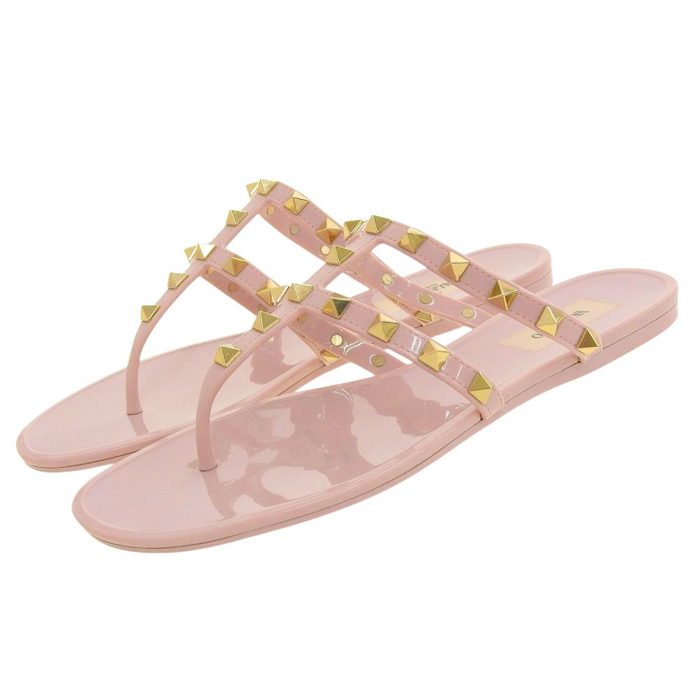 ロックスタッズ パテントレザー ストラップパンプス トーン