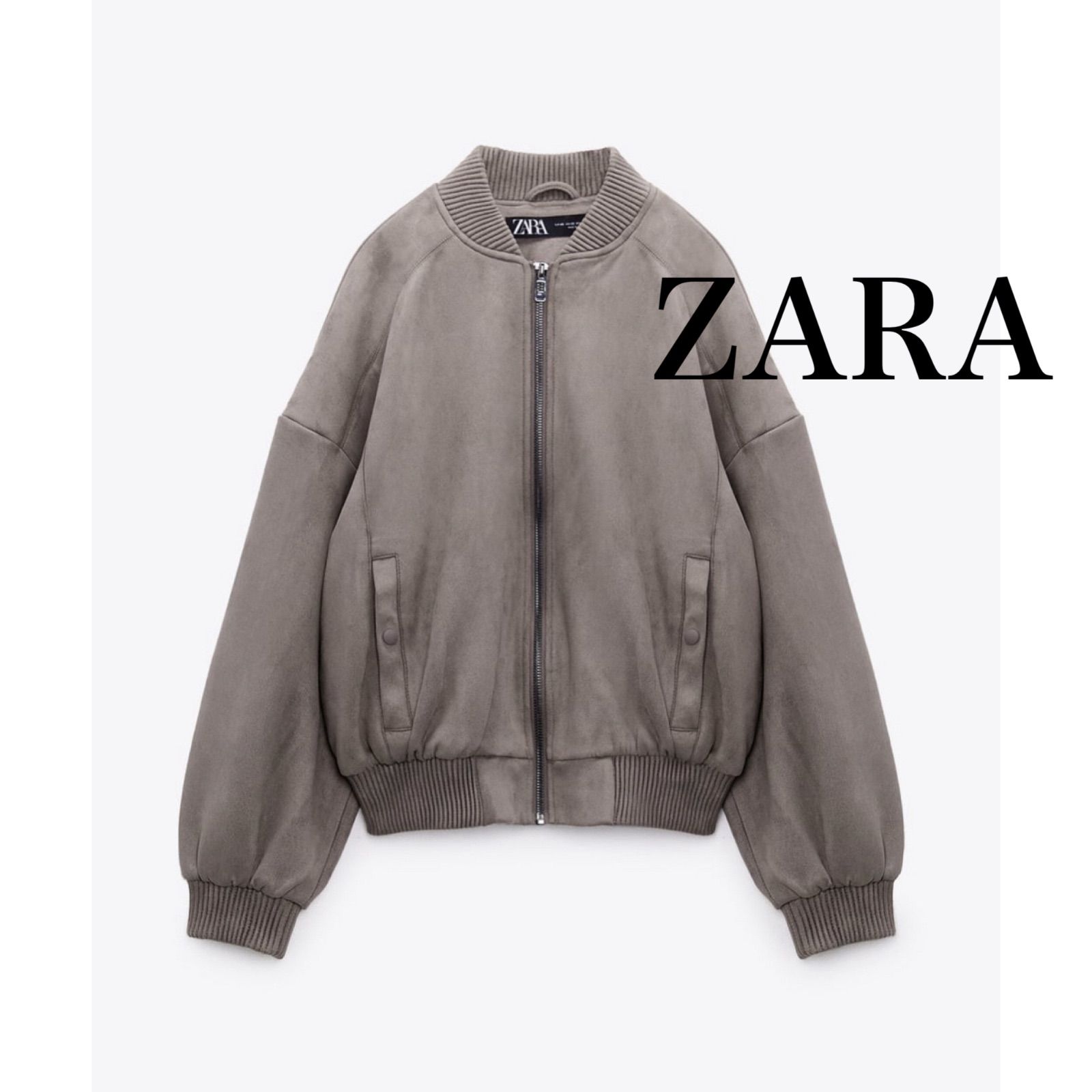 ZARA スウェード風ボンバージャケット - メルカリ