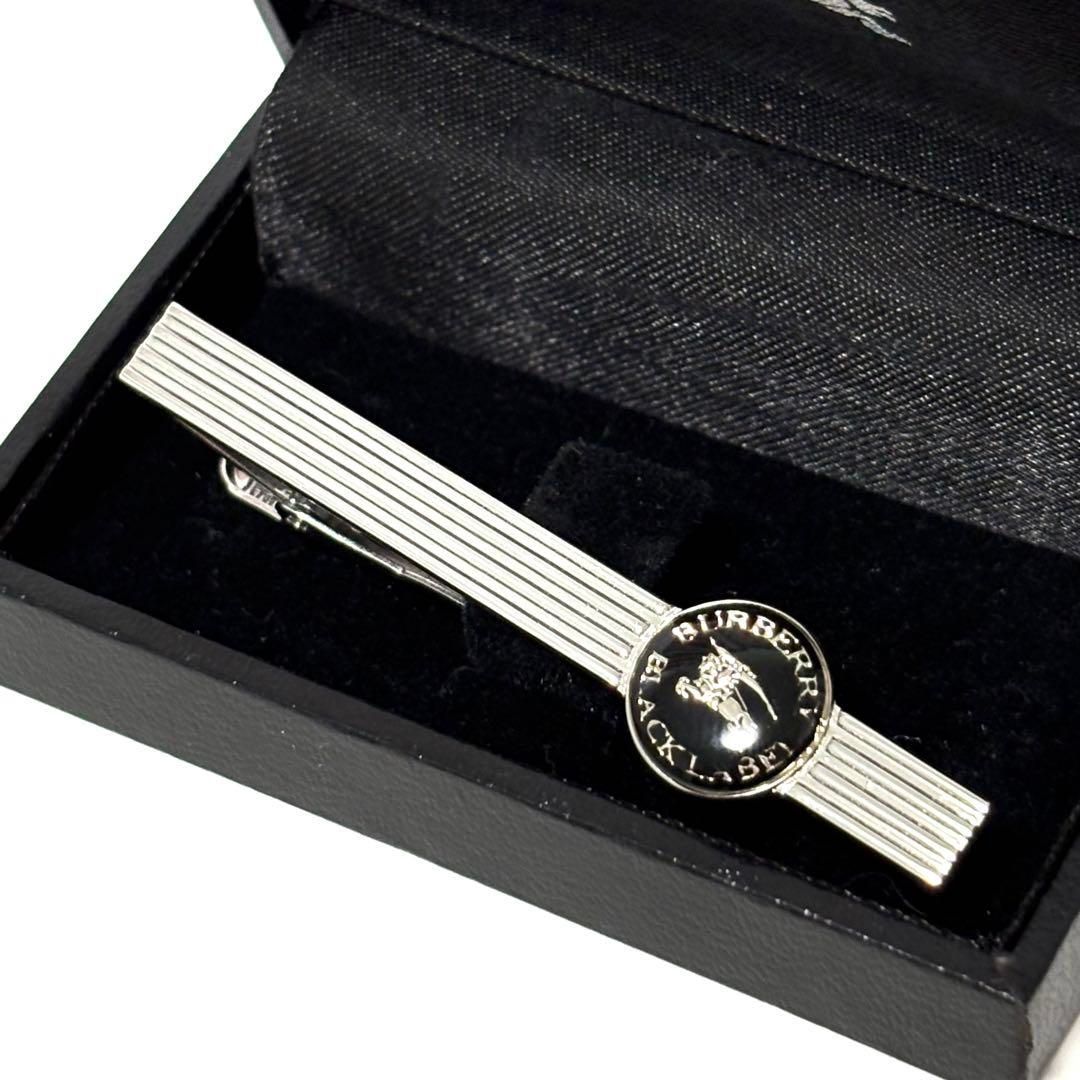 き バーバリーブラックレーベル タイピン ブラック×シルバー