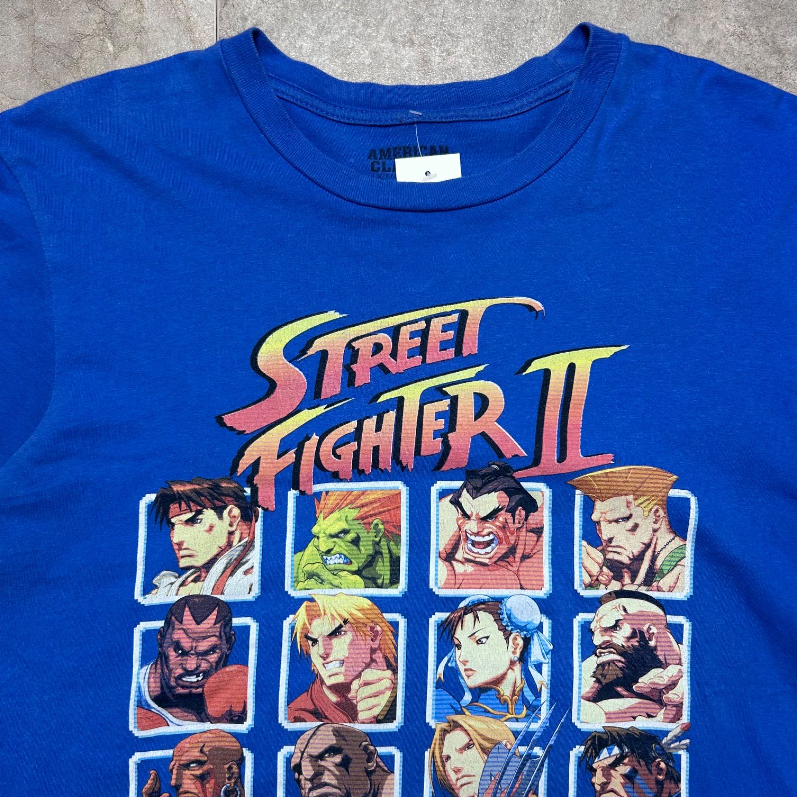 STREET FIGHTER Ⅱ プリントTシャツ M size ブルー AMERICAN