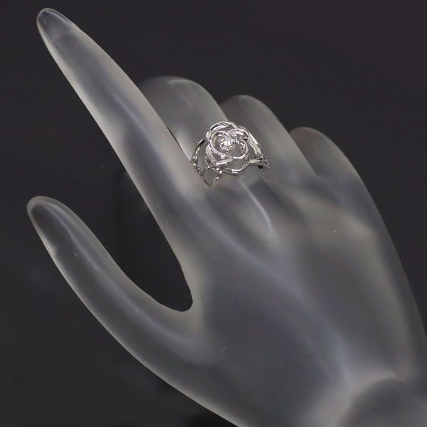K18WG ダイヤモンド リング 0.22ct 薔薇 フラワー - メルカリ