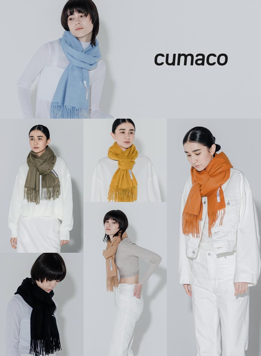 cumaco 25色 カシミヤ 100% ストール 無地 単色 レディース メン ...