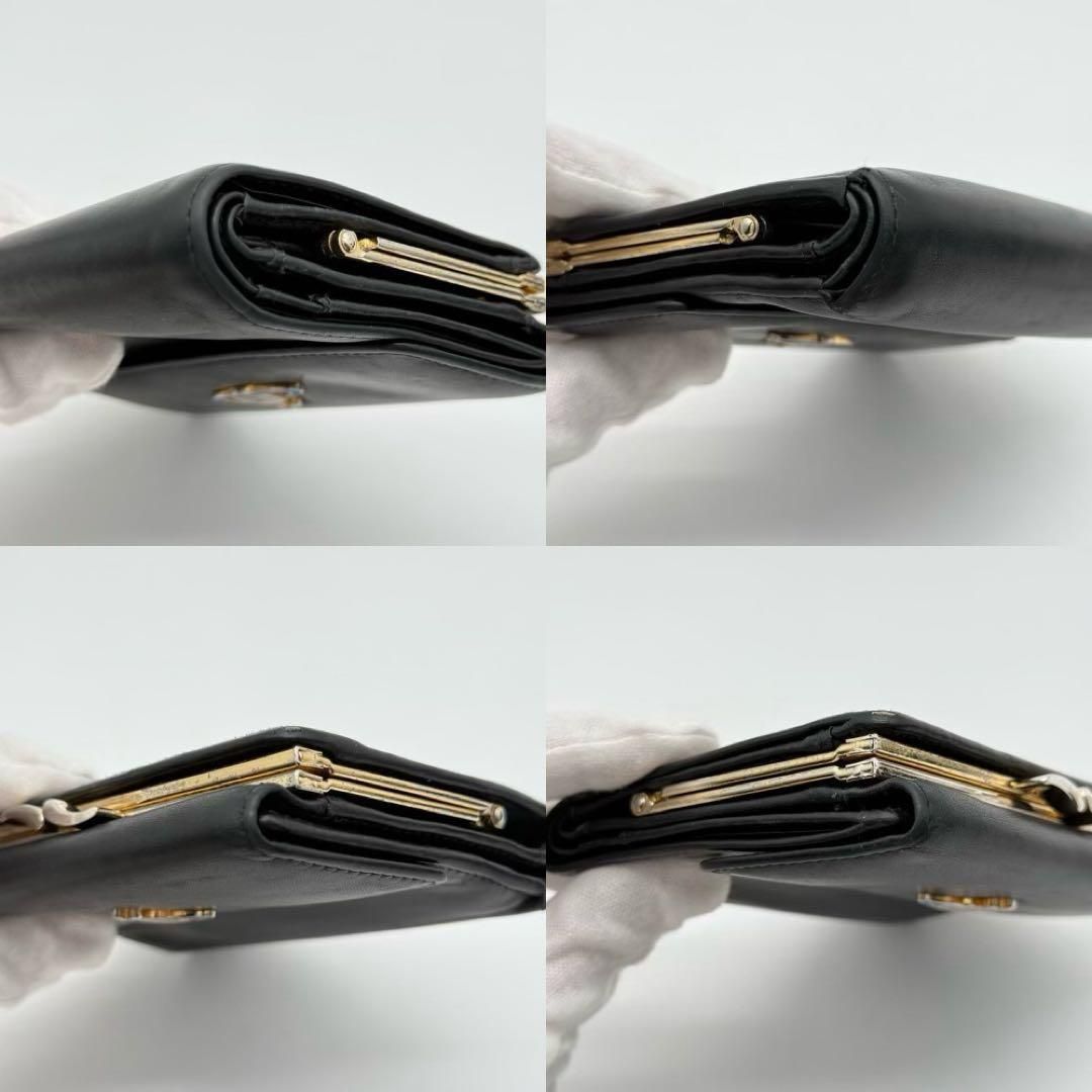 【美品】Vivienne がま口財布 三つ折り財布 ORB レザー ブラック 美品】Vivienne がま口財布 三つ折り財布 ORB レザー ブラック - メルカリ