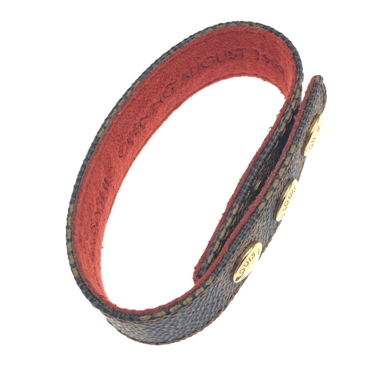 Louis Vuittonノベルティブラウンレザーブレスレット 中古・古着通販】LOUIS VUITTON (ルイ ヴィトン) レザーブレスレット