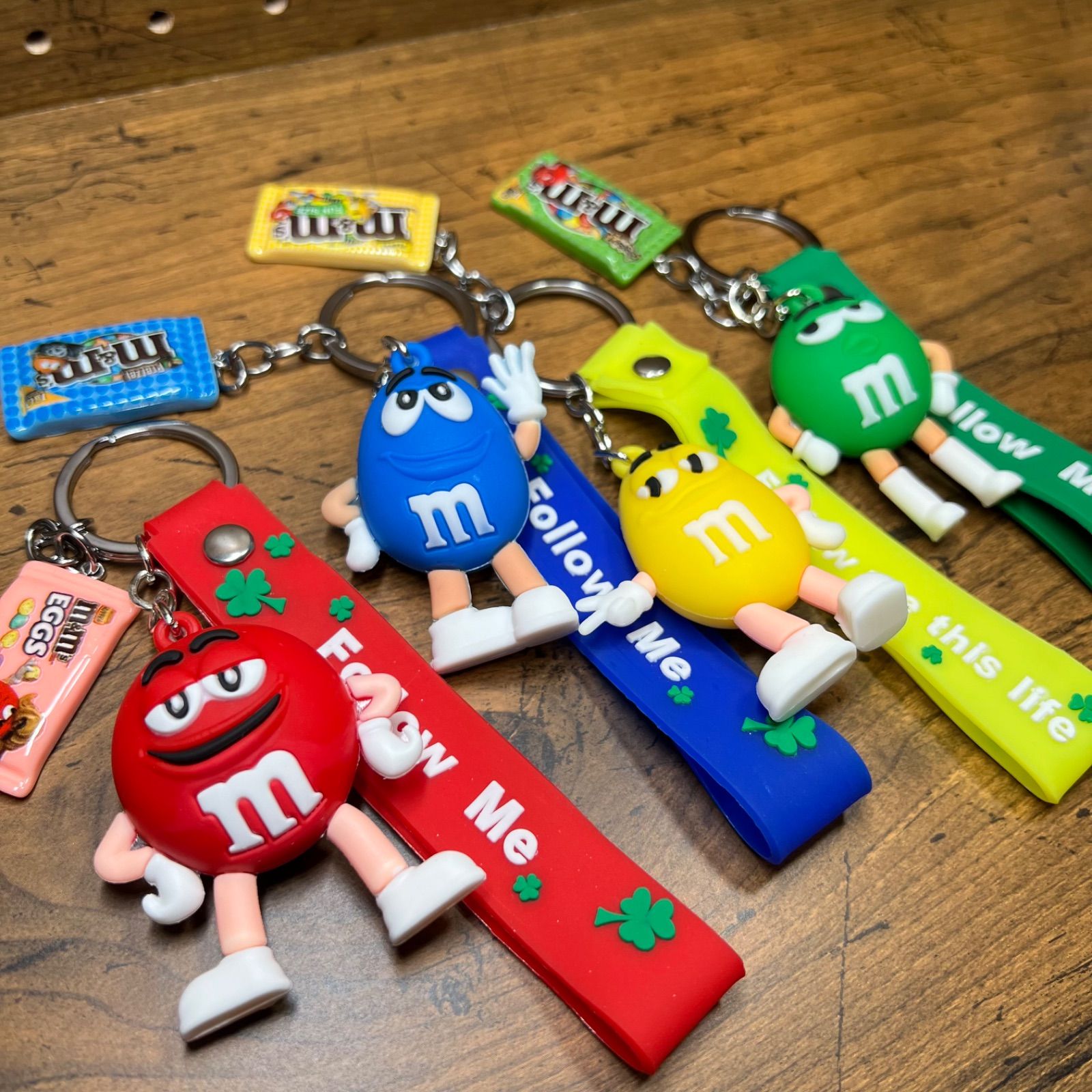 エムアンドエムズ キーホルダー 4点セット お菓子ストラップ付き