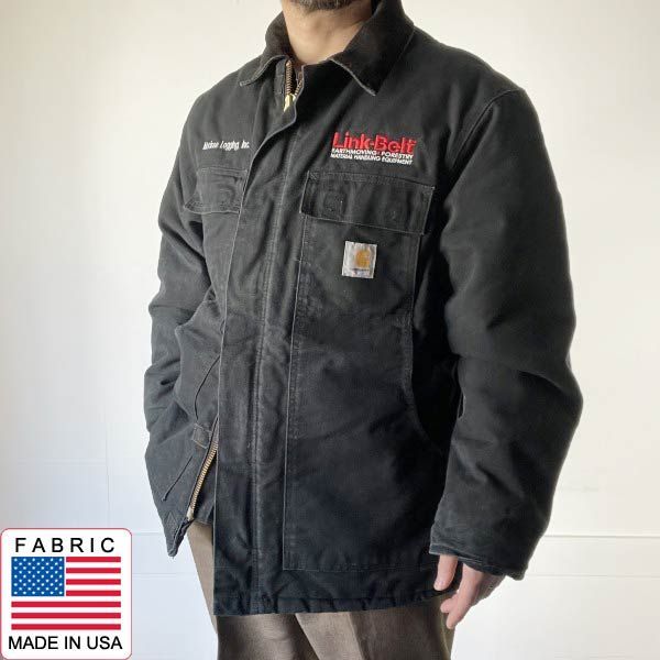 美品 Carhartt カーハート C03 企業物 トラディショナル コート 黒 L 