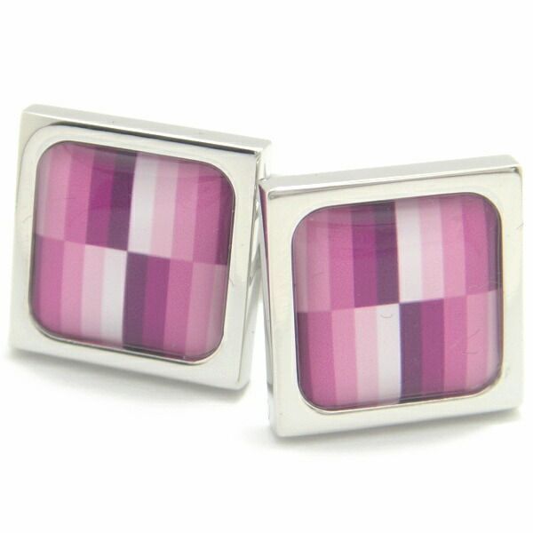 SoniaSpencer ピンク紫グラデのブロックカフス カフスボタン カフリンクス cufflinks cuffs メンズ 男性 披露宴 お洒落 スーツアクセサリー専門店 父の日 ギフトにも 誕生日 プレゼント プチギフト 