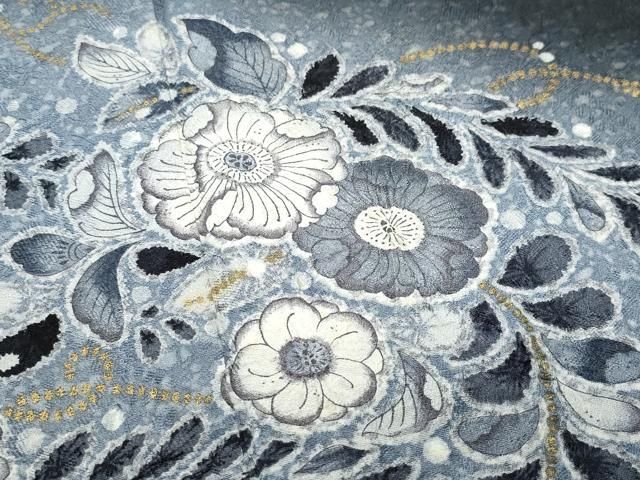 平和屋着物●訪問着　作家物　辻が花　暈し染め　黒地　金彩　正絹　逸品　CAAS8719vf 平和屋着物○訪問着 作家物 辻が花 暈し染め 黒地 金彩 正絹 逸品