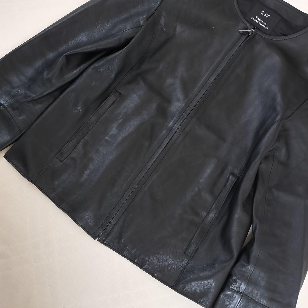 23区 ラムレザー ライダースジャケット 23区 ラムレザー ライダース ジャケット （ブラック） -ファッション